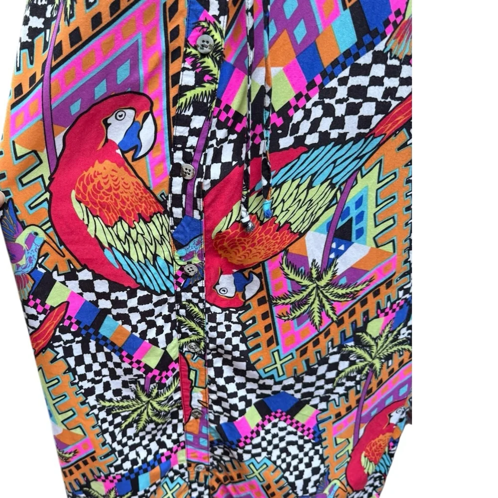 Mara Hoffman Swim Collection Parrot Print Midi Dress Size M – Tropical Festival - Picture 10 of 12